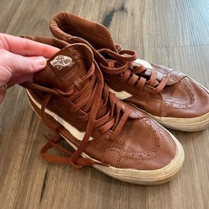 Worn leather Van Hightops